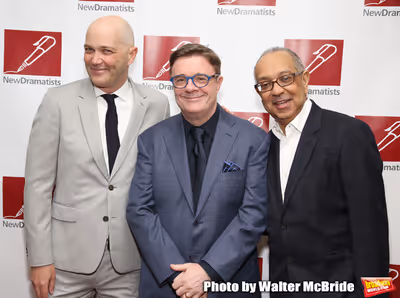 Taylor Mac, Nathan Lane and George C. Wolfe attends The New Dramatists 70th Annual Sp Photo