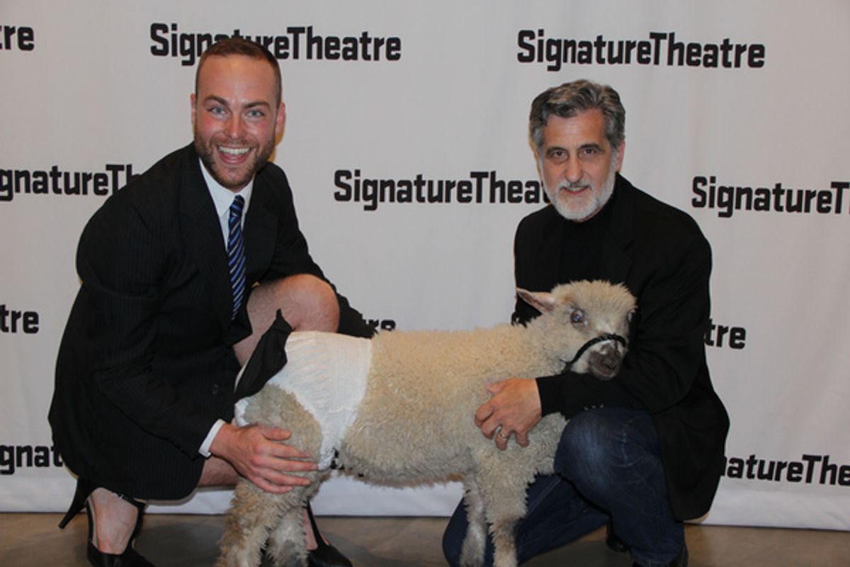 Schuyler Beeman, and Annie the lamb, and William Berloni  at 