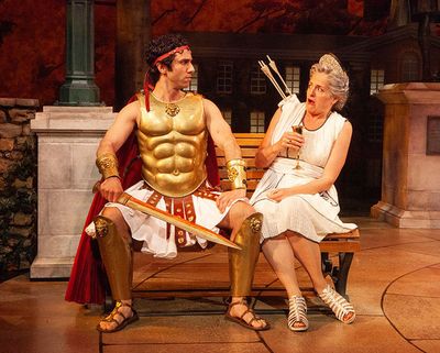 George Psomas as Aristide and Keira Naughton as Dean Trickett Photo