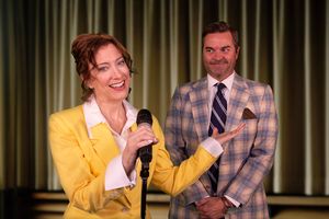 Cindy Sherbin Chait of West Windsor is Rona Lisa Peretti and Tim ReRucha of Hamilton is Vice Principal Douglas Panch @ BroadwayWorld Cindy Sherbin Chait of West Windsor is Rona Lisa Peretti and Tim ReRucha of Hamilton Photo