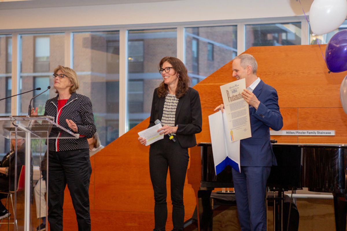 Paige Evans, Vikki Bean, and Harold Wolpert at 