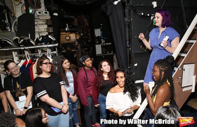 Gabby Sorrentino and Holli Campbell with students  Photo