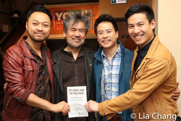 Director/choreographer Billy Bustamante, playwright David Henry Hwang, and actors Whi Photo