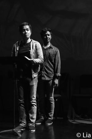 Steven Eng and Eric Bondoc in rehearsal Photo