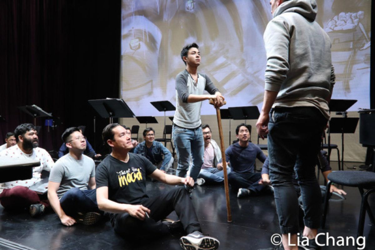 Daniel May, Lawrence-Michael Arias, Kiet Tai Cao, Joseph Steven Yang, Darren Lee, Stephen Eng, Eric Bondoc, Jonny Lee Jr., Alex Hsu, Eric Elizaga and Robert Scott Smith in rehearsal at 