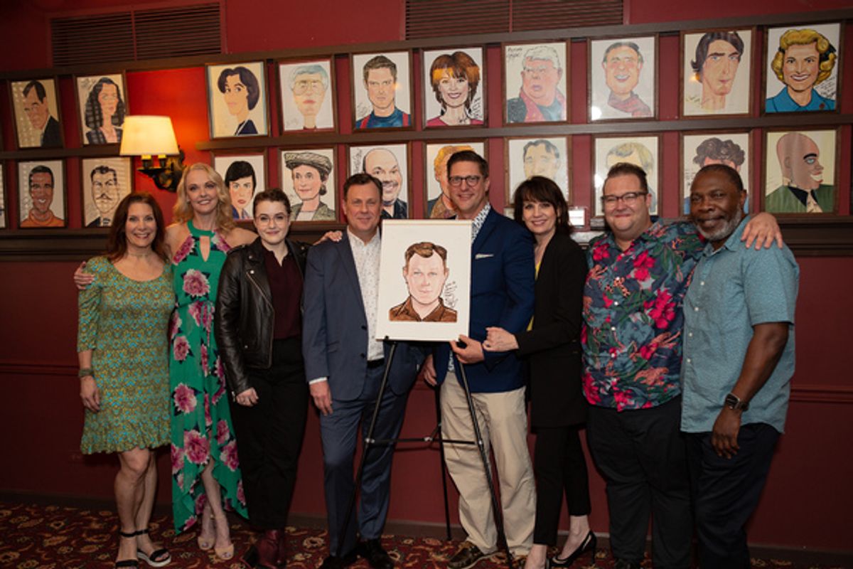 Brooks Ashmanskas with THE PROM cast mates Courtenay Collins, Angie Schworer, Caitlin Kinnunen, Christopher Sieber, Beth Leavel, Josh Lamon and Michael Potts  at 