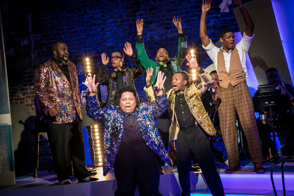 Eric Little (BIG MOE), Omar Madden (FOUR-EYED MOE), Eugene H Russell IV (NO MOE), Sterling McClary (NOMAX), Lawrence Flowers (LITTLE MOE), and Trevor Perry (EAT MOE Understudy) at 