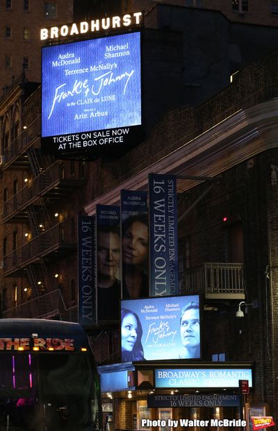 Theatre Marquee for the Opening Night Performance of "Frankie and Johnny in the Clair Photo