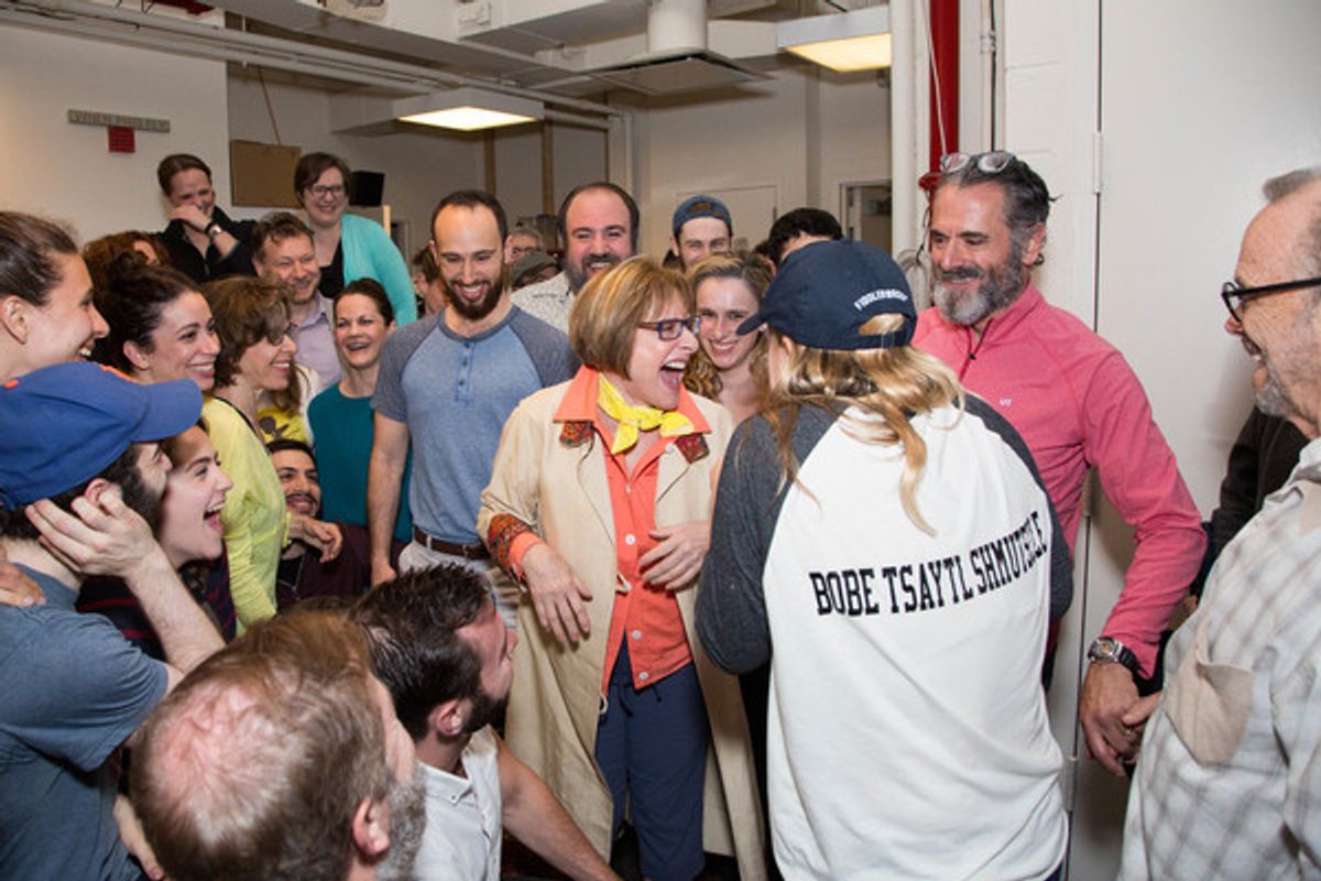 Patti LuPone with the company of Fiddler on the Roof in Yiddish at 