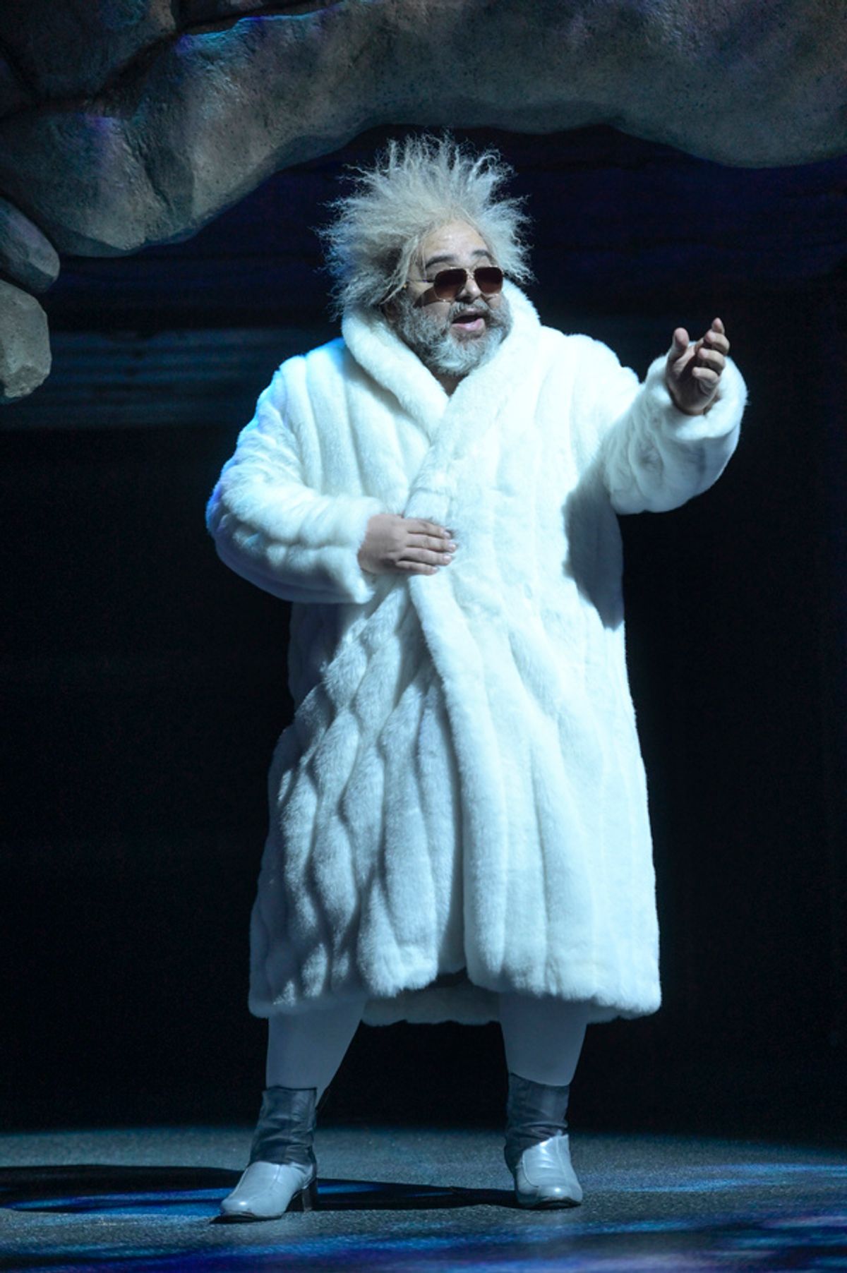 Richard Henry Ruiz (Pierre Pierrot) in the world premiere of Kiss My Aztec! at Berkeley Rep, directed by Tony Taccone.

 at 