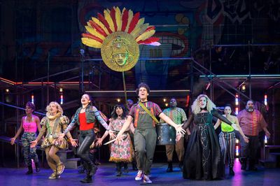 (l to r) Angelica Beliard (Ensemble), Zachary Infante (Sebastian), Yani Marin (Colomb Photo