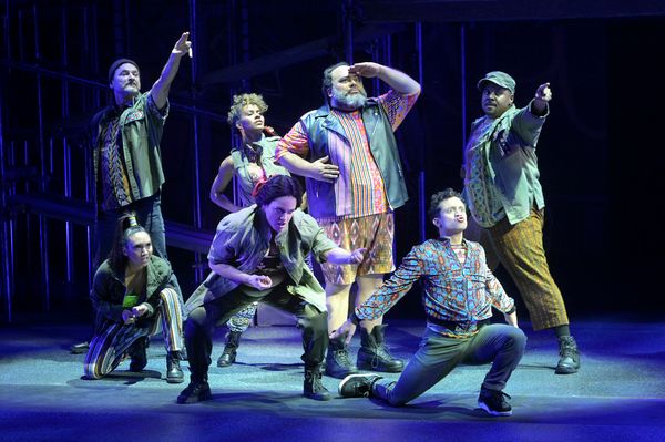 (front row, l to r) KC de la Cruz (Ensemble), Desiree Rodriguez (Ensemble), and Zacha Photo