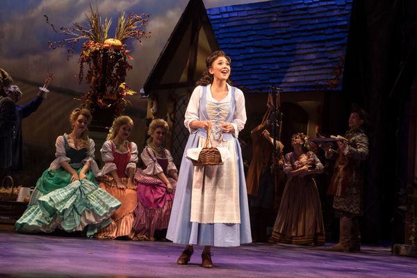 Belinda Allyn (Belle) and the cast of Paper Mill Playhouse??s Disney Beauty and Photo