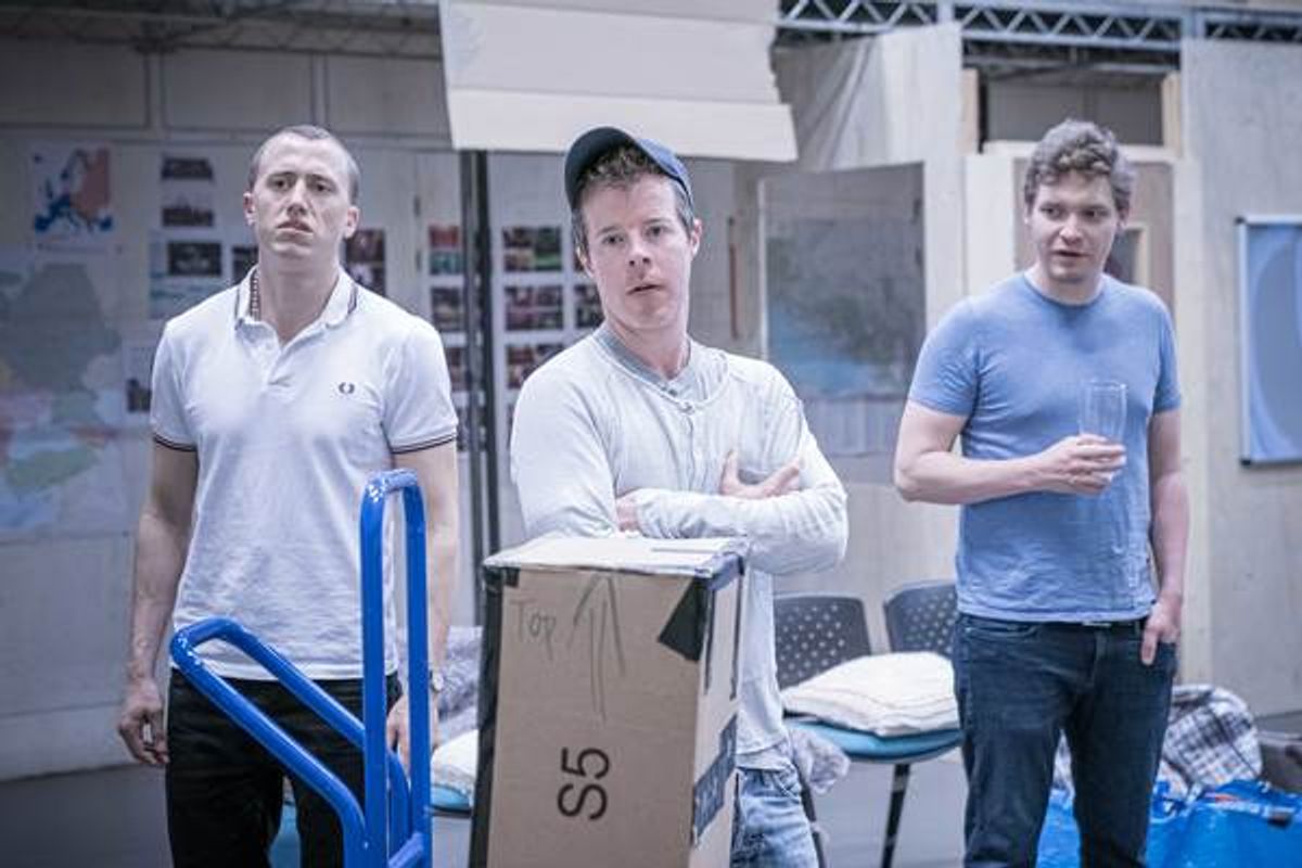 Theo Barklem-Biggs, Stephen Wight, and Billy Howle at 