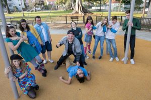 Cast of The Bully Problem: (L to R: Tianna Cohen, Malissa Marlow, Hallie Mayer, Andrew Landecker, James Everts, Josh Hillinger, Socks Whitmore, Allie Costa, Jayna Sweet, Clint Blakely, Frankie Zablika @ BroadwayWorld Cast of The Bully Problem: (L to R: Tianna Cohen, Malissa Marlow, Hallie Mayer, Andre Photo