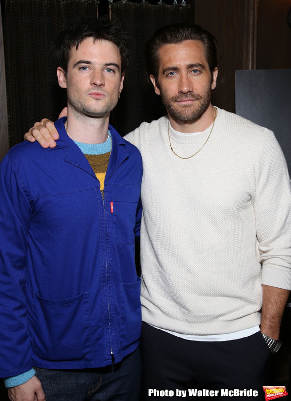 Tom Sturridge and Jake Gyllenhaal during 'Sea Wall/A Life' Cast Photo Call at Dream Hotel on June 5, 2019 in New York City.
 at 