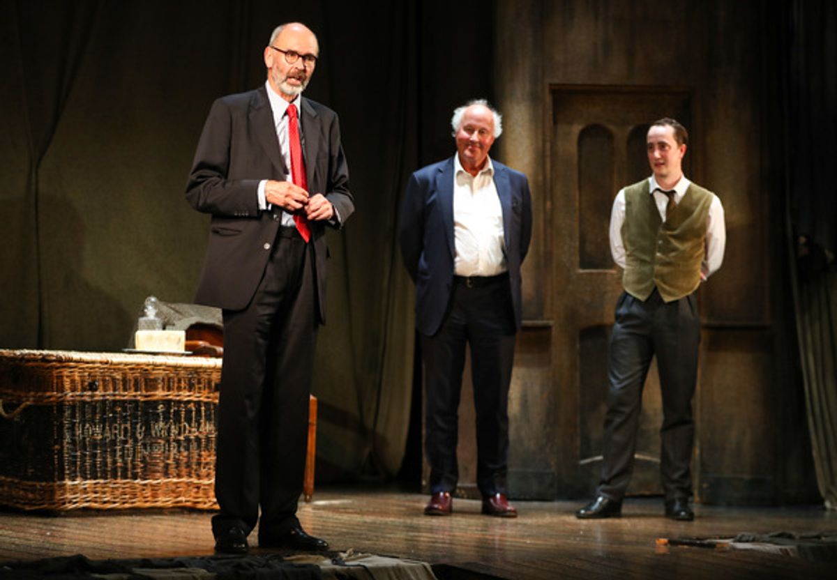 Robin Herford (Director), Peter Wilson (Producer), Matthew Spencer (The Actor) during the curtain call at 