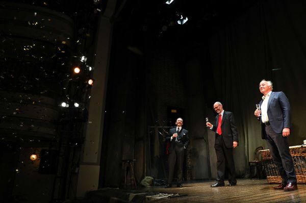 Stuart Fox (Arthur Kipps), Robin Herford (Director), Peter Wilson (Producer), during  Photo