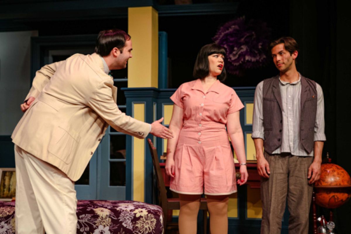 Sandy (Frank Roberts), Sorel (Deya Ozburn) & Simon (Rodman Bolek) at 