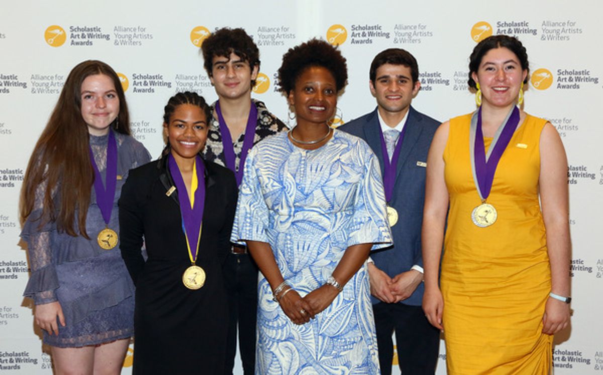 Tracy K. Smith, 22nd Poet Laureate of the United States is pictured with the 2018 National Student Poets  at 