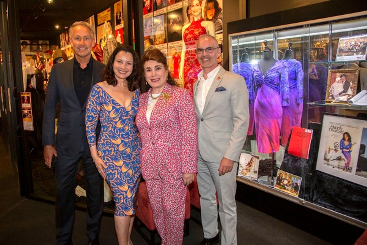 Peter Marc Jacobson, Fran Drescher, Donelle Dadigan and Mitch O'Farrell with 'Happily Divorced' Exhibit at 