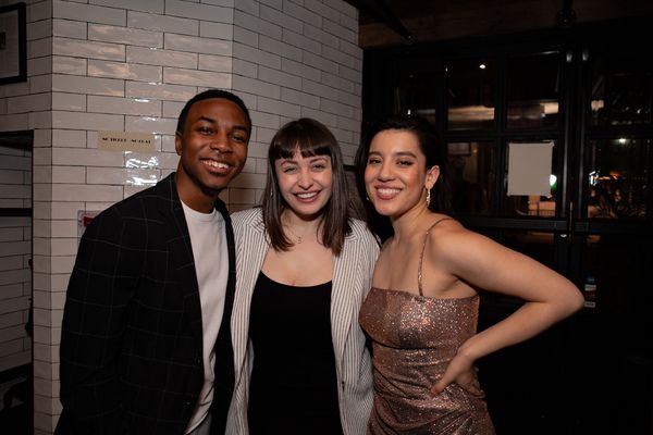 THE PROM'S Fernell Hogan and Gabi Campo with friend Photo