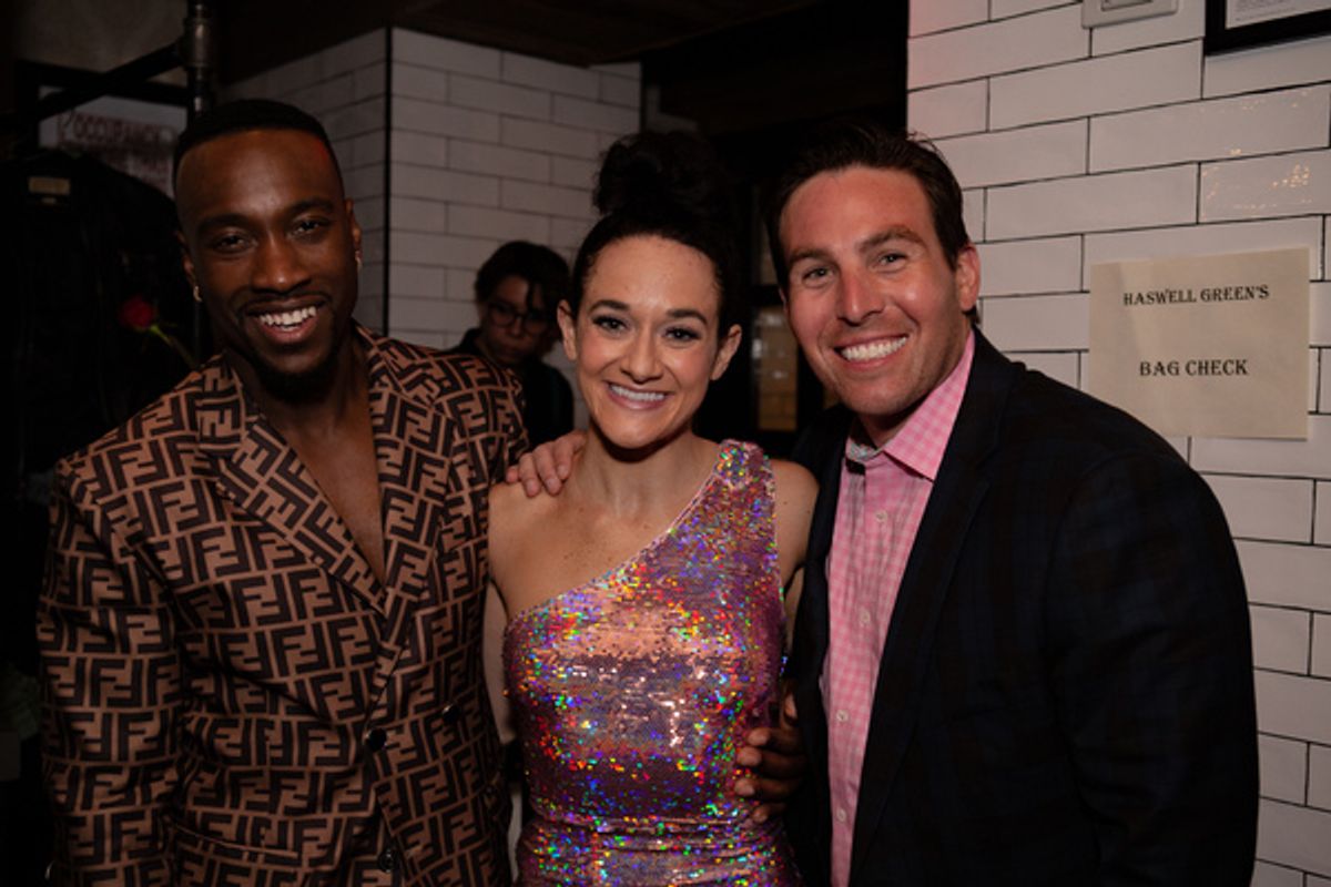 THE PROM'S Sheldon Henry and Becca Lee with friend at 
