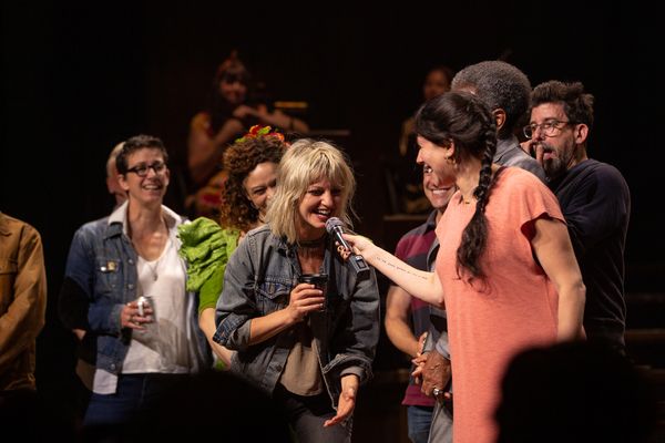 Rachel Chavkin, Rachel Hauck, Anais Mitchel, and the Cast of HADESTOWN Photo