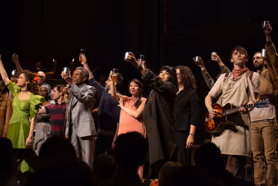 Rachel Chavkin, Rachel Hauck, Anais Mitchel, and the Cast of HADESTOWN Photo