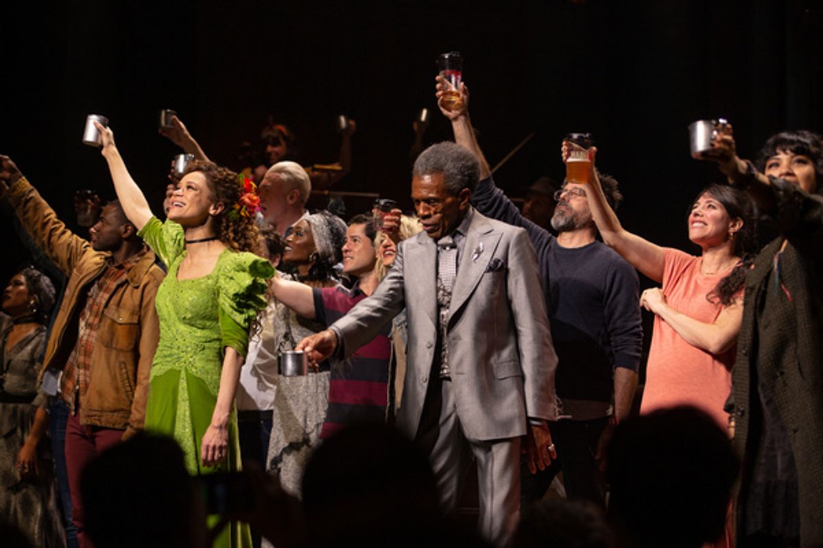 Amber Gray, Andre De Shields, Rachel Chavkin, and the Cast of HADESTOWN at 