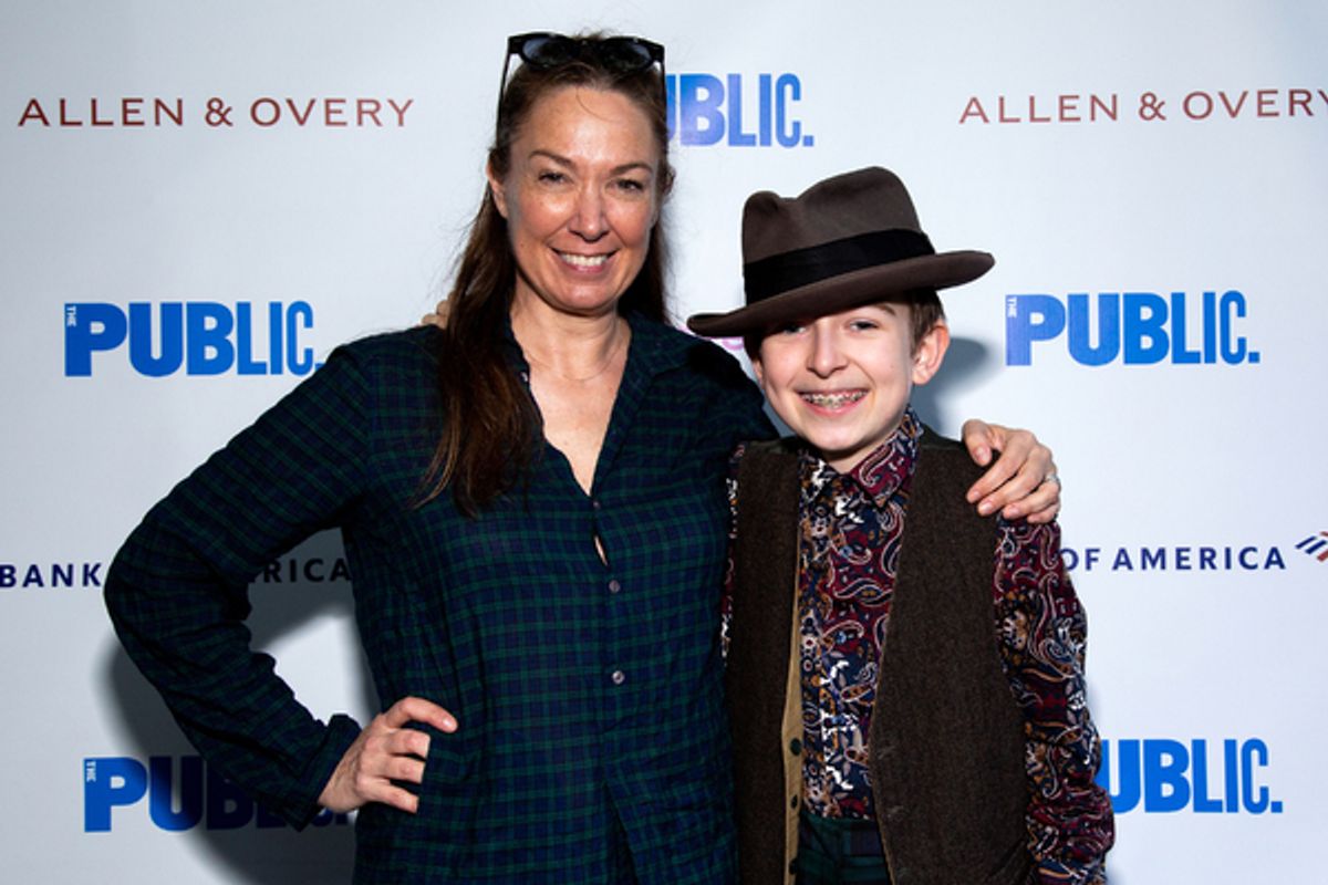 Elizabeth Marvel and son Silas at 