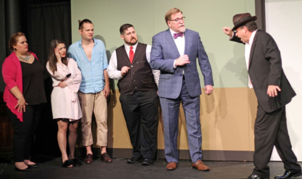 Meghann Deveroux (Lucienne Homenides De Histangua), Lauren Hambleton (Raymonde Chandebise), Brent Custer (Romain Tournel), Patrick Peterson (Etienne), Scott Shaw (Dr. Finache), and Peter G. Leondedis  at 