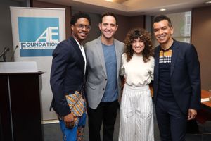 2019 Clarence Derwent Award winner Ephraim Sykes, Tony winner Santino Fontana and 2019 Clarence Derwent Award winner Sarah Stiles and Tony winner Sergio Trujillo @ BroadwayWorld 2019 Clarence Derwent Award winner Ephraim Sykes, Tony winner Santino Fontana and 2 Photo