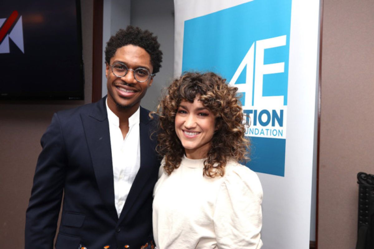 2019 Clarence Derwent Award winner Ephraim Sykes and Sarah Stiles at 