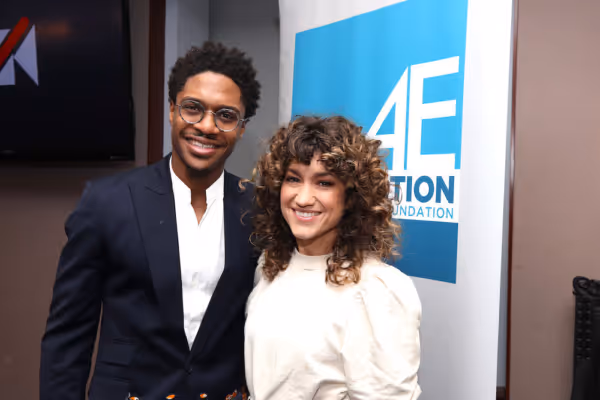 2019 Clarence Derwent Award winner Ephraim Sykes and Sarah Stiles Photo