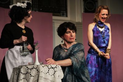 From left to right: Jenne Vath, Everett Quinton, and G raldine Dulex.  Photo by Theo  Photo