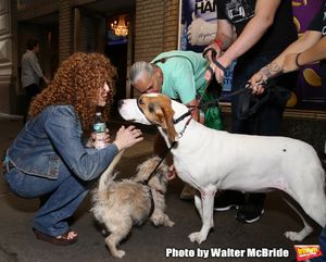 Bernadette Peters with dogs from The Humane Society of New York Photo