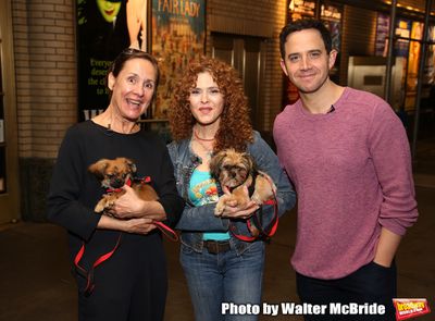 Laurie Metcalf, Bernadette Peters and Santino Fontana with dogs from The Humane Socie Photo