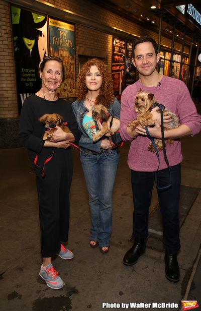 Laurie Metcalf, Bernadette Peters and Santino Fontana with dogs from The Humane Socie Photo