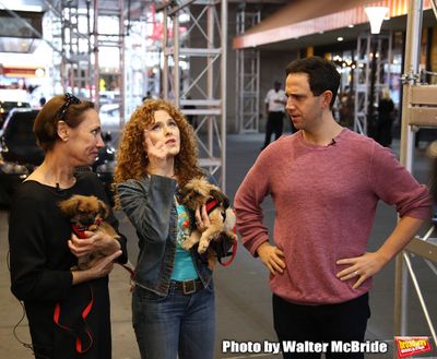 Laurie Metcalf, Bernadette Peters and Santino Fontana with dogs from The Humane Socie Photo