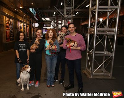Laurie Metcalf, Bernadette Peters and Santino Fontana with dogs from The Humane Socie Photo