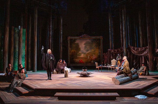 Mark H. Dold and Cornell Womack with the cast of As You Like It Photo