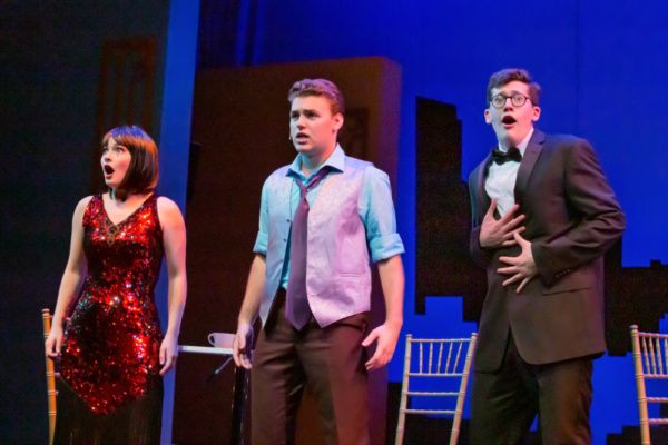 Cynthia Kauffman (Millie Dillmount), Nate Schlabach (Trevor Grayden), and Jack Ducat  Photo