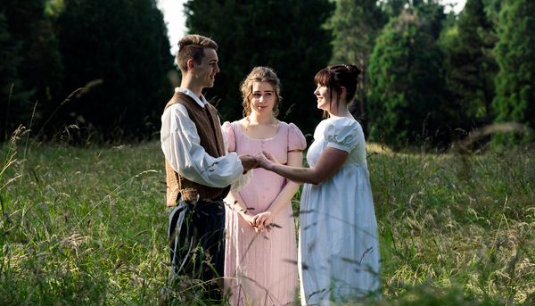 Gavin Michels as Orlando, Citori Luecht as Celia, Amanda Rae Pease as Rosalind Photo