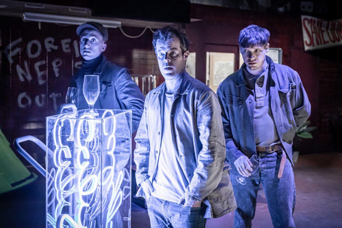 Theo Barklem BIggs, Stephen Wight, and Billy Howle at 