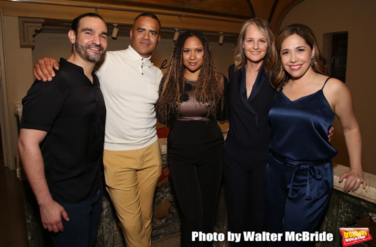 Javier Munoz, Christopher Jackson, Tracie Toms, Helen Hunt and Andrea Burns at 