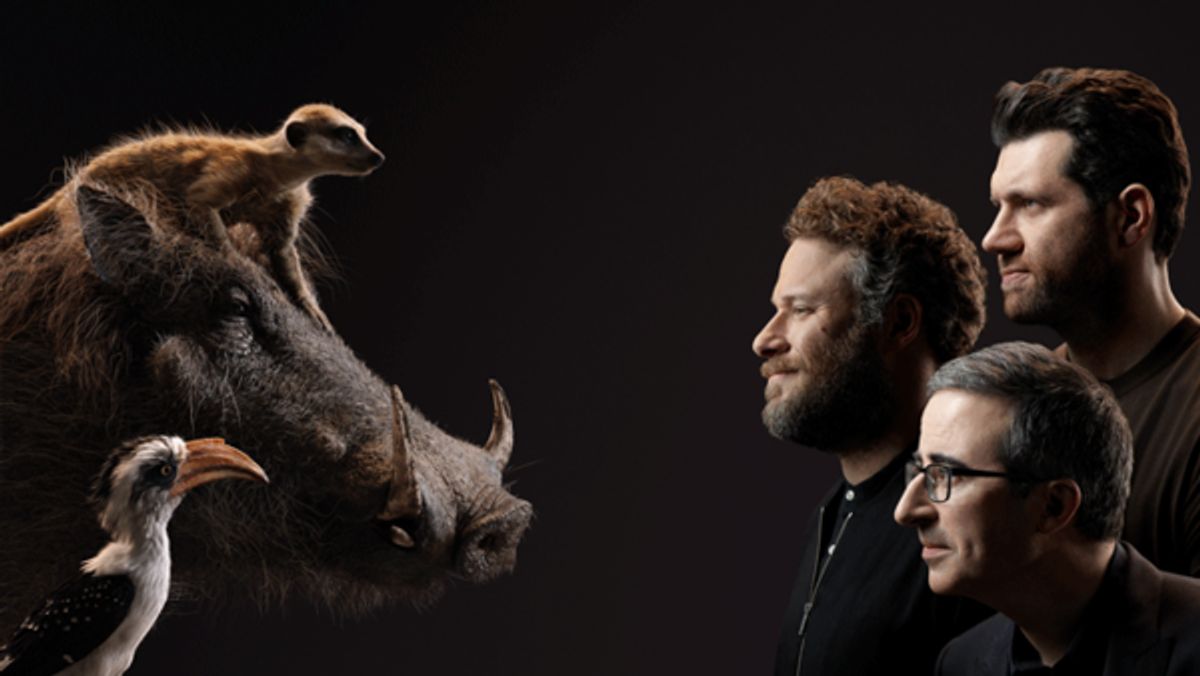 John Oliver, Seth Rogen and Billy Eichner at 