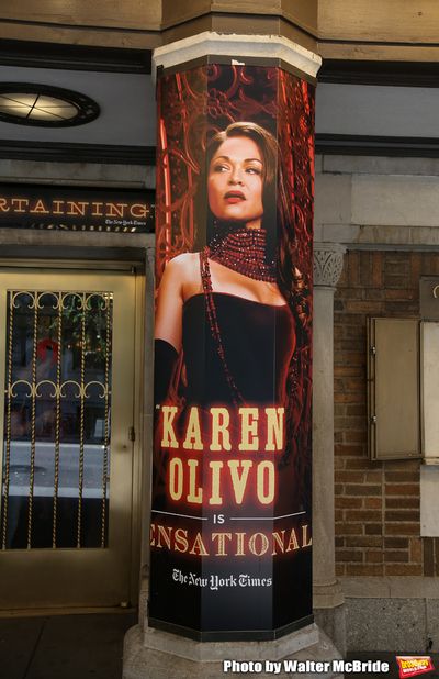 Theatre Marquee with Karen Olivo  for "Moulin Rouge!"  Photo