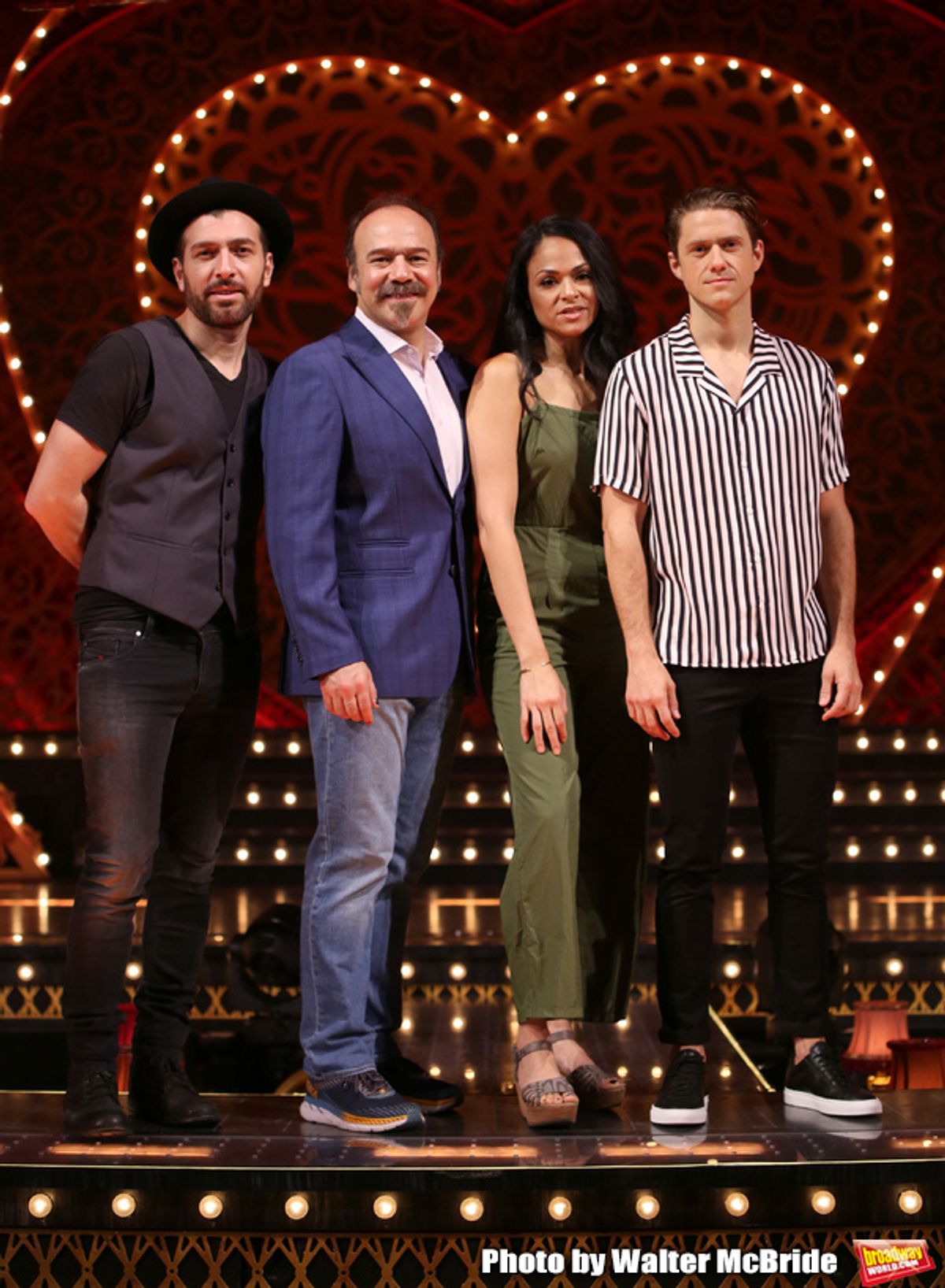Tam Mutu, Danny Burstein, Karen Olivio and Aaron Tveit at 