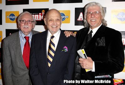 Thomas Meehan, Charles Strouse, Martin Charnin attending the Broadway Opening Night P Photo